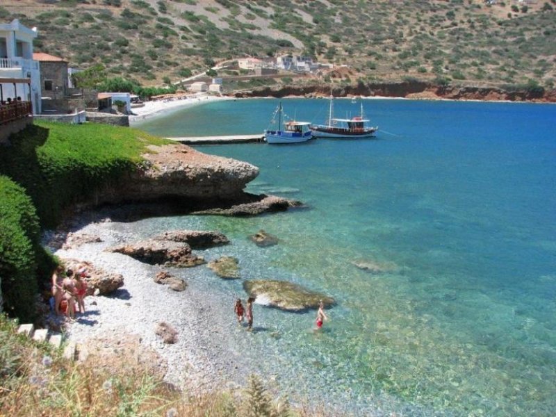 Plaka bei Elounda Kreta, Plaka Elounda: Grundstück mit Bauvorabgenehmigung und atemberaubendem Meerblick Grundstück kaufen